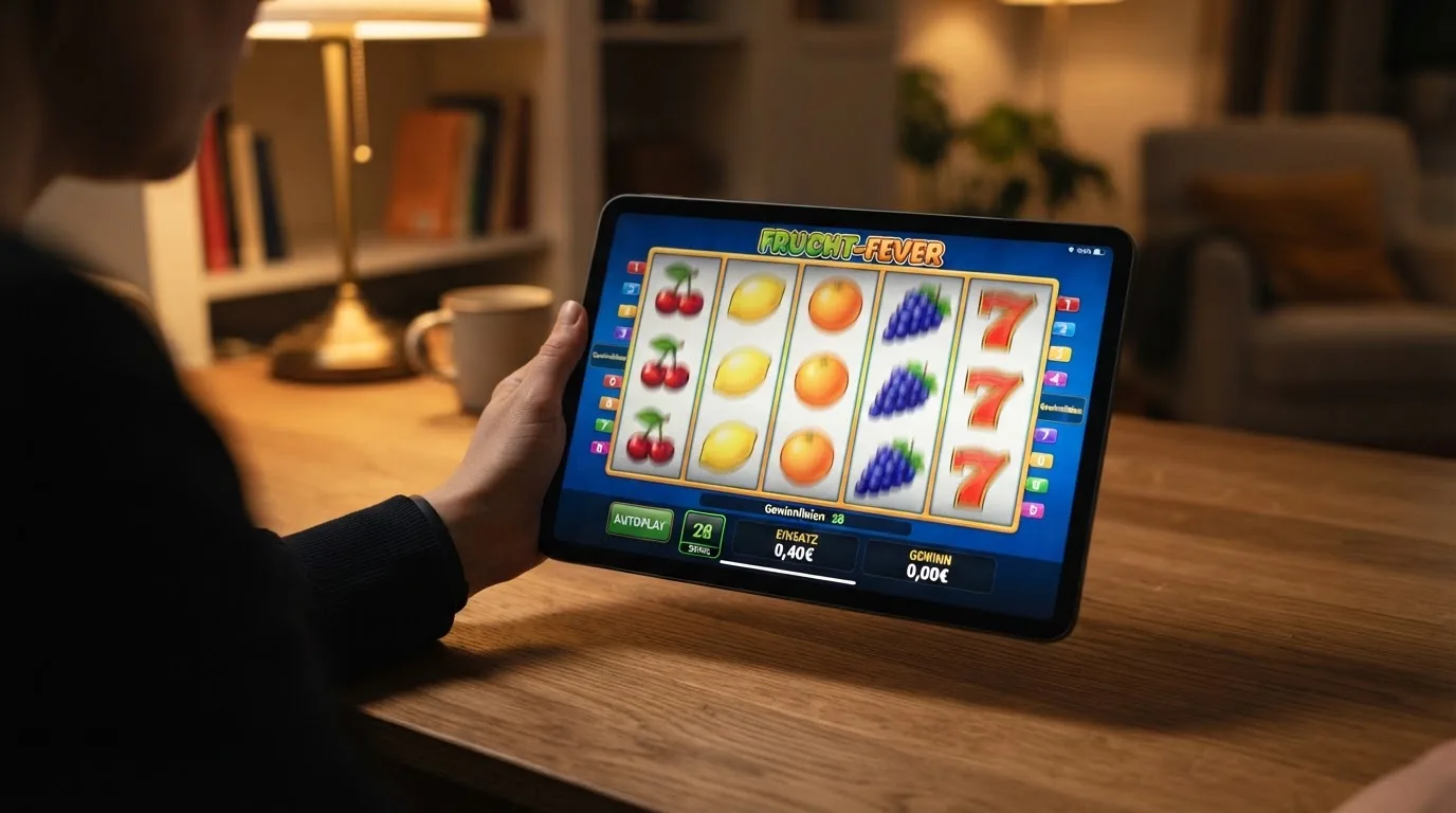 Schematische Darstellung eines automatisch ablaufenden Spins auf einem Tablet-Bildschirm.